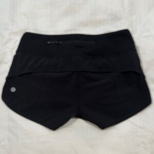 lululemon athletica Black Women's Athletic Shorts with Back Zip Pocket